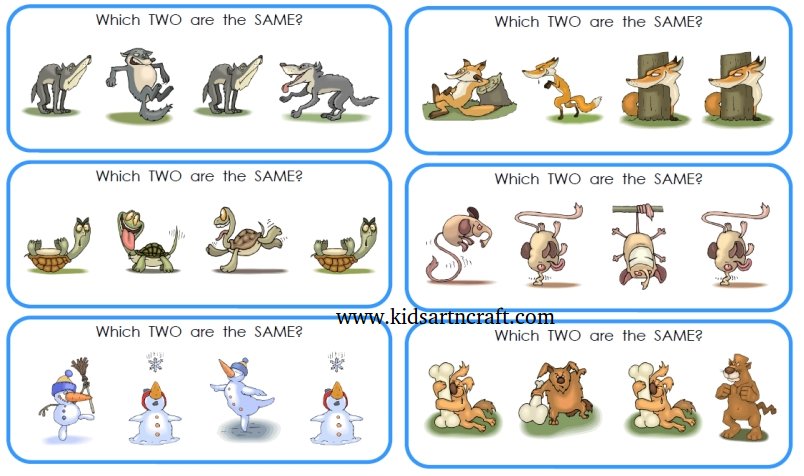Finding Different Activities - Worksheets Preschool