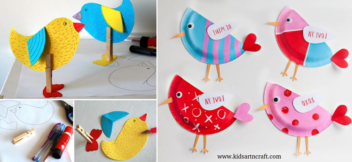 DIY Kids Craft: Cute Paper Plate Love Birds