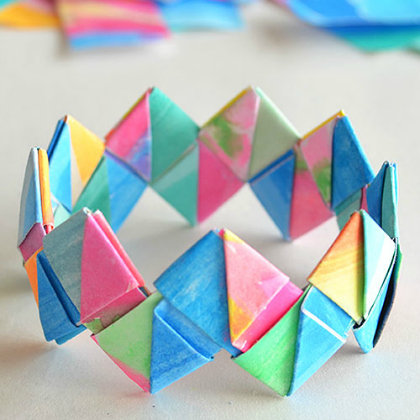 DIY Bracelets For Kids Paper folded Bracelet for kids