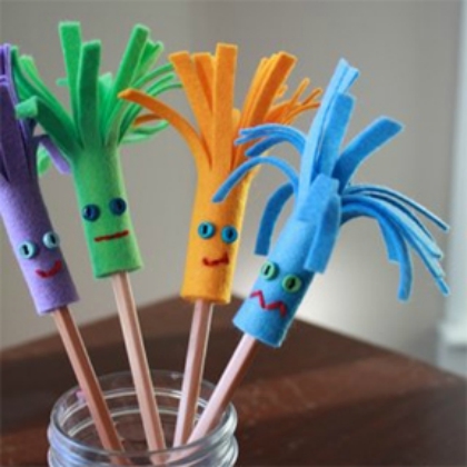 Felt clowns pencil decoration crafts
