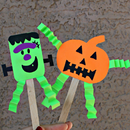 Easy Halloween Fun Puppet Popsicle Stick Craft For Kids