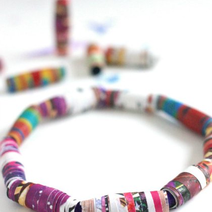 DIY Bracelets For Kids Recycled Magazine Craft for kids