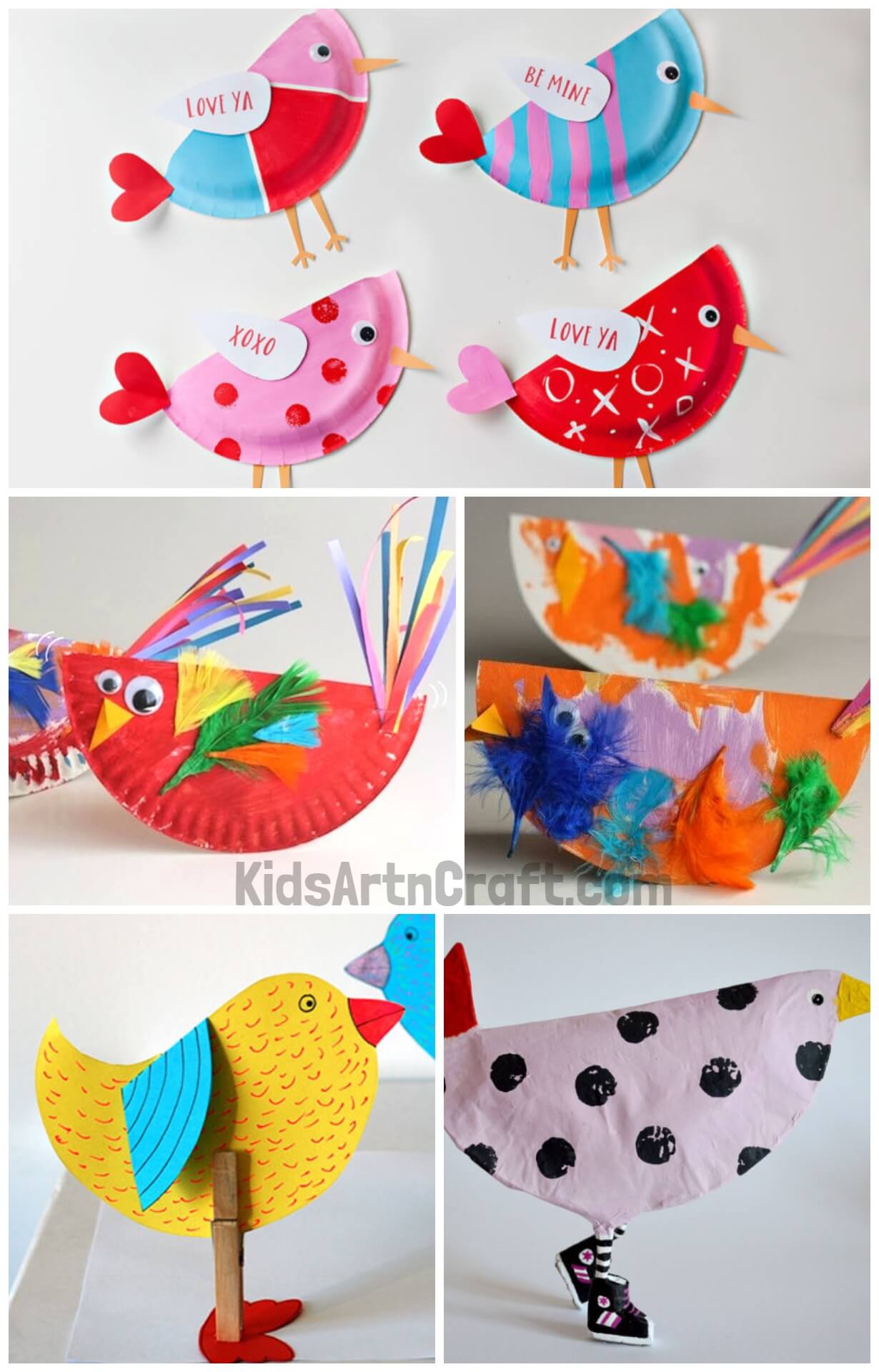 DIY Kids Craft: Cute Paper Plate Love Birds