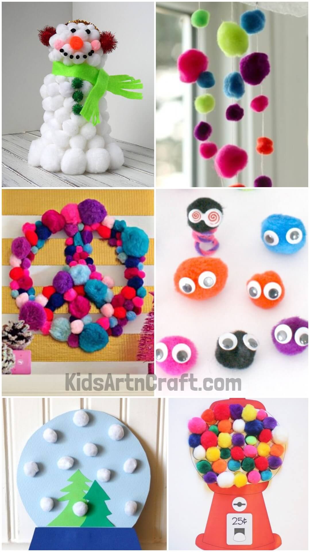 Lovely Pom Pom crafts for kids