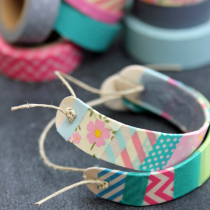 Handmade Wooden Bracelets Craft Ideas With Washi Tape