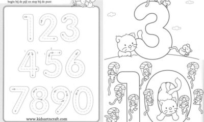1-10 Writing numbers worksheets for preschool and kindergarten