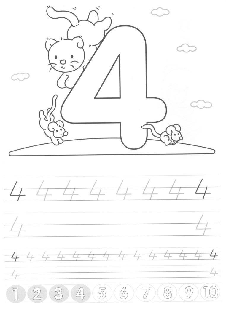 1-10 Writing numbers worksheets for preschool and kindergarten - Kids Art &amp; Craft