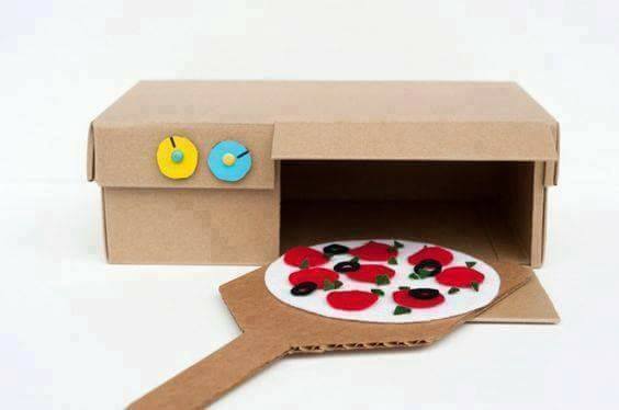 Easy Craft With Cardboard Making An Oven To Bake Pizza  Cardboard Kitchen Craft