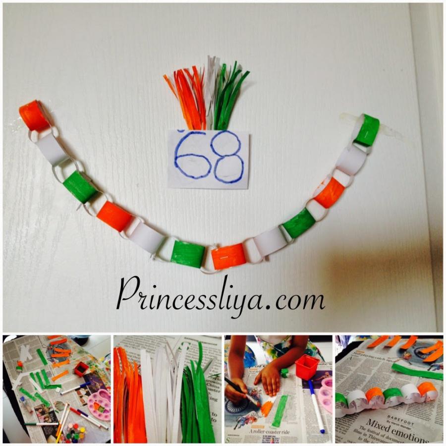 Tricolor paper wall Hanging for independence day for Preschool