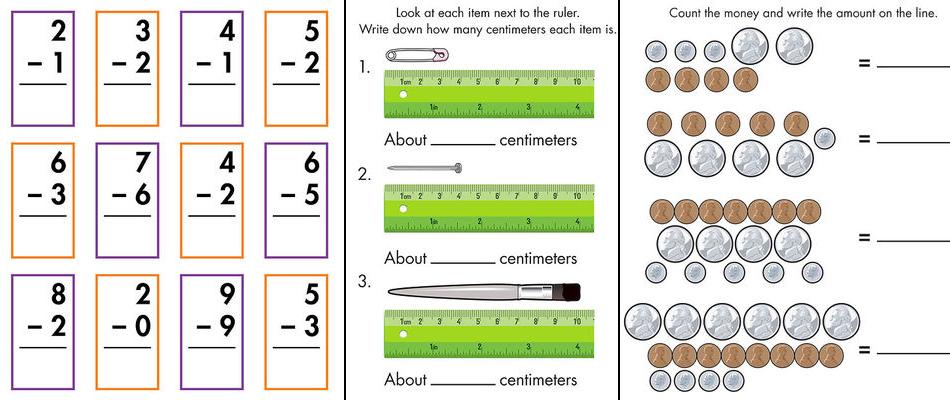 Math and Measurements Worksheets For Kids