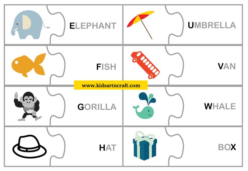 Toddler Pre-K Letter/Word Matching Printable Game