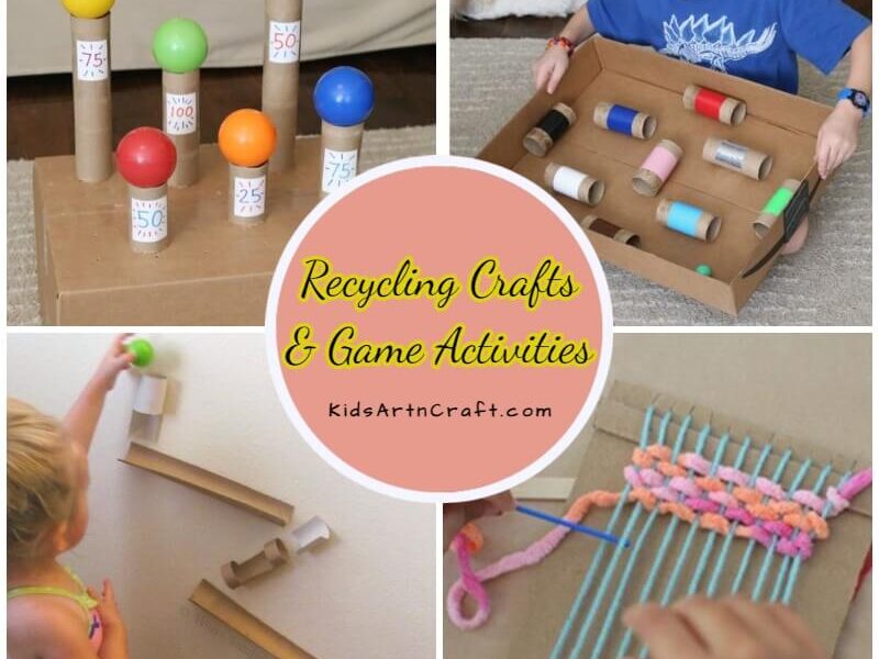 Easy Recycling Crafts & Game Activities For Kids