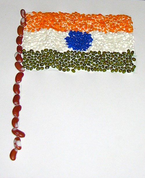 Indian Flag Made of Pulses