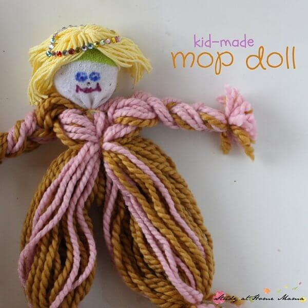 Cute Kid-Made Mop Doll