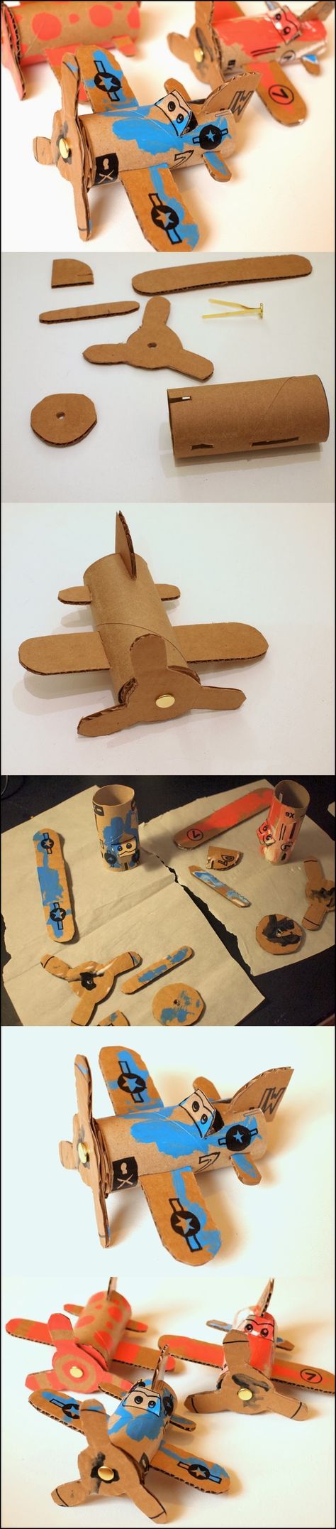 Making Adorable Airplanes Using Toilet Paper Roll Cardboard Toy Crafts