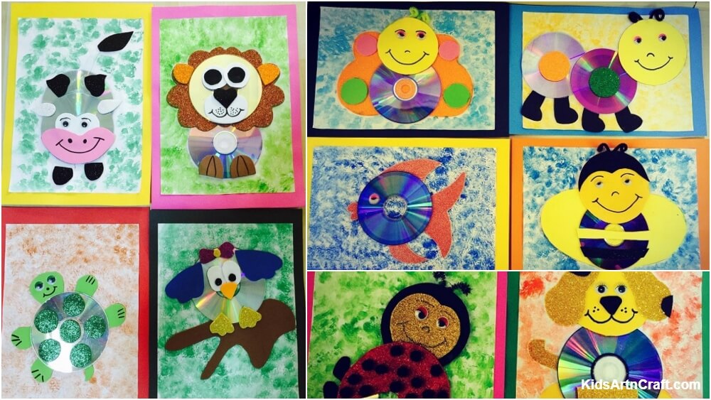 CD Disk Animal Crafts for Kids - Kids Art & Craft