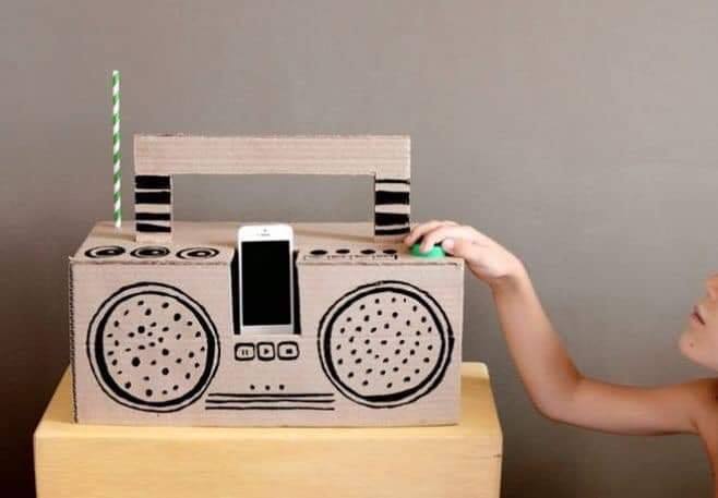 DIY Cardboard Crafts &amp; Activities for Kids-Play With Cardboard Cardboard radio