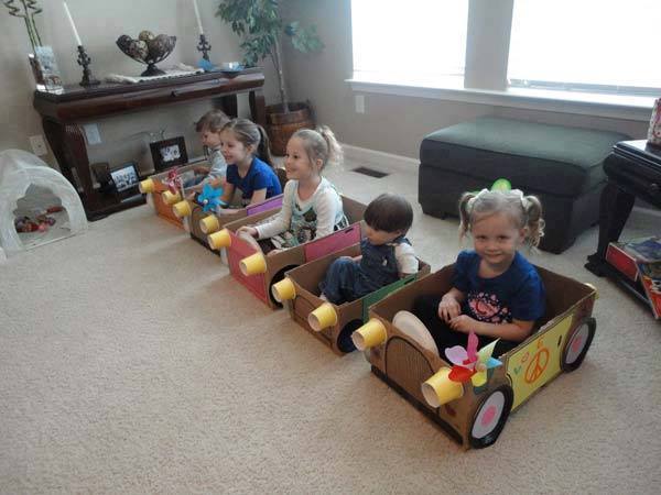 DIY cardboard Drive In Cars For Toddlers