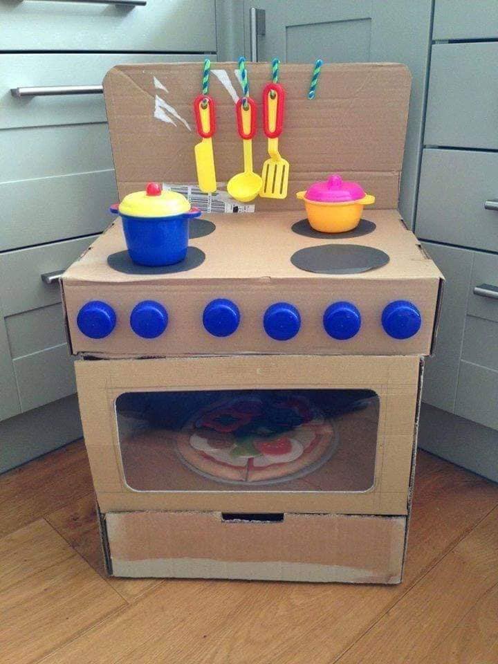 Cardboard stove with oven
