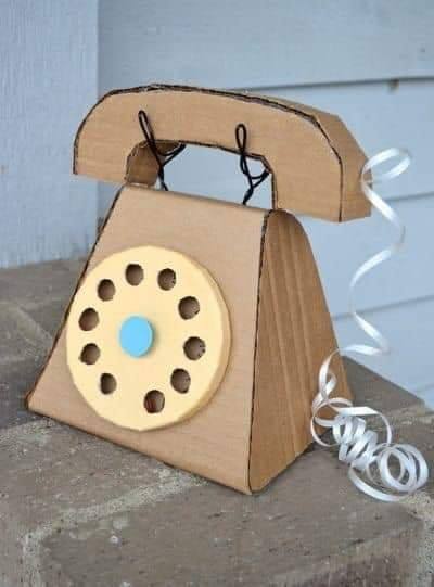 DIY Cardboard Crafts &amp; Activities for Kids-Play With Cardboard Cardboard telephone