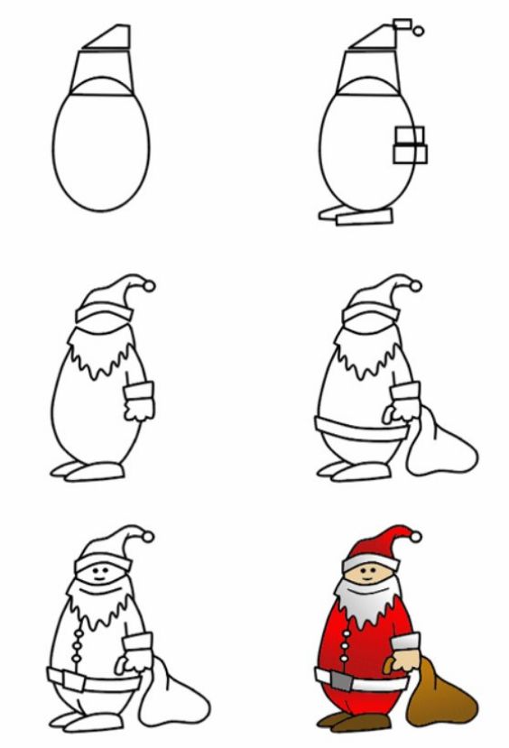 Christmas Drawing for Kids - Step By Step Tutorials Draw A Santa Clause Without Beard