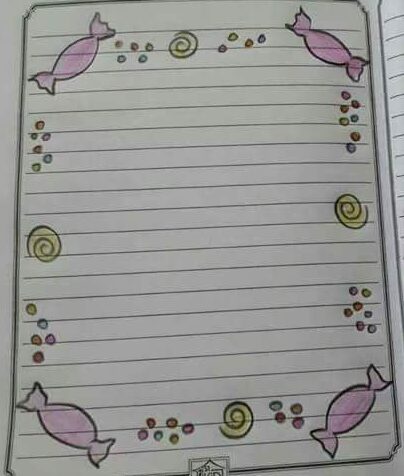 Easy Decorative Border Design for Project File Back to School-Ideas For Attractive Project File Toffee Sweet Border