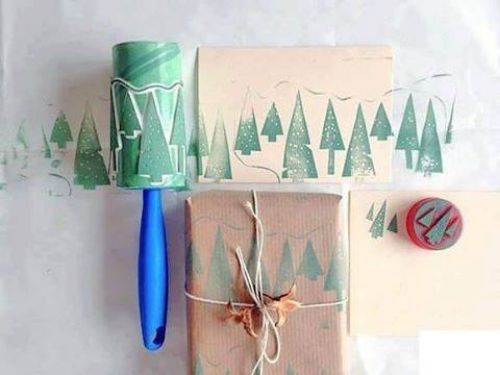 Paint Roller Trees Stamp