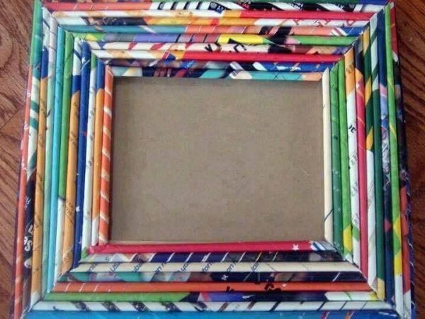 DIY Photo Frame Craft Ideas for Kids Newspaper Method