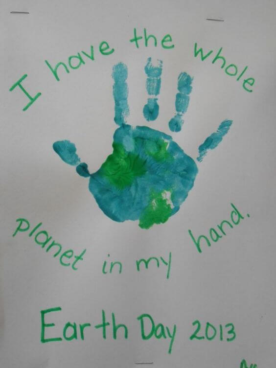 Handprint poster earth day