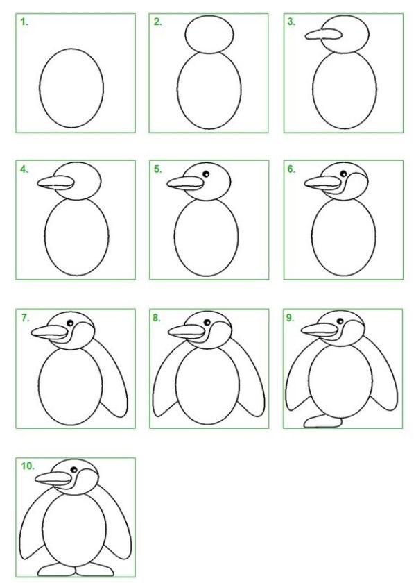 How to Make Penguin Drawing