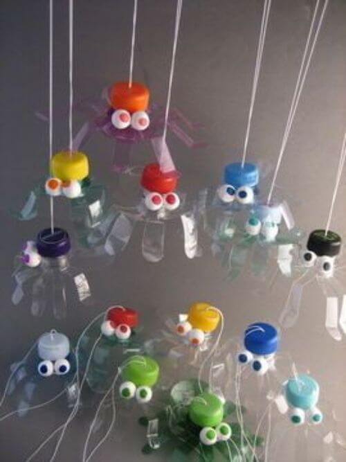 best out of waste plastic octopus hanging