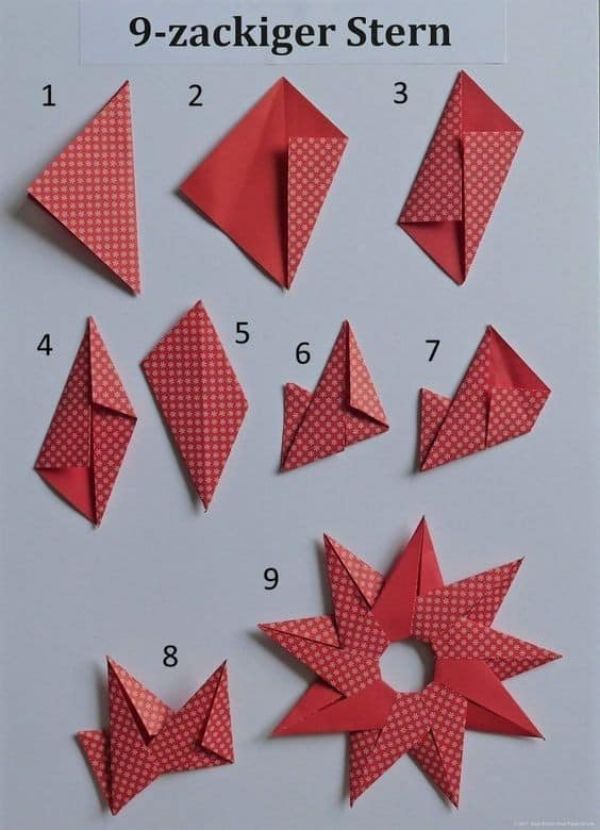 Origami Zackiger Stern Craft- Easy Paper Origami for Kids