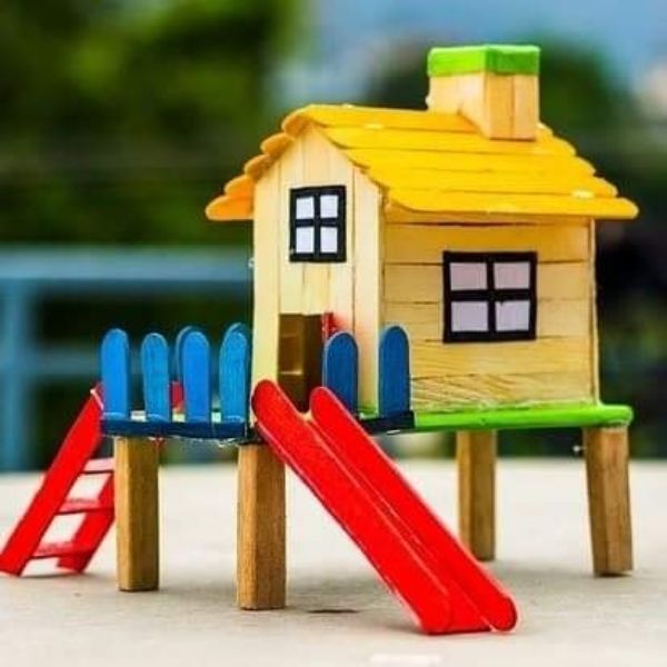 Construct your own dwelling with Popsicle Sticks The popsicle stick playhouse