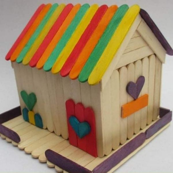 Create your own domicile with Popsicle Sticks Rainbow and heart it all up