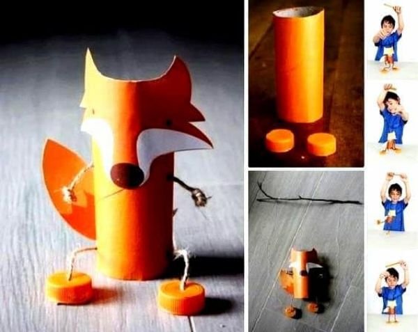 The fox out of toilet paper roll