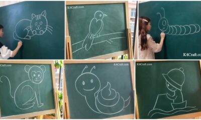 Easy Chalk Drawing on Board - Beginner Chalk Drawing For Children
