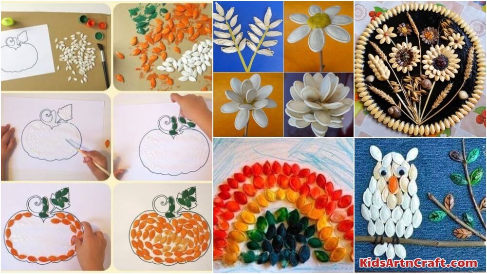 Colorful Pumpkin Seed Crafts for Kids