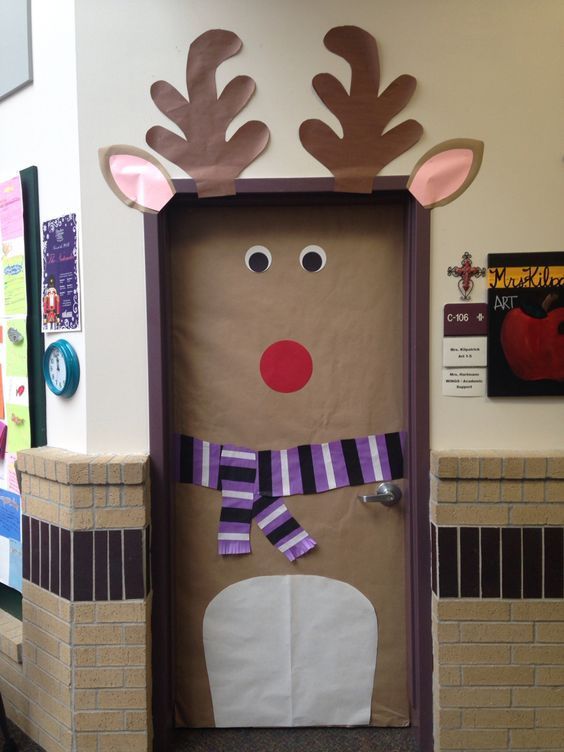 Christmas Classroom Door Decoration Ideas Fun Winter Reindeer For Christmas