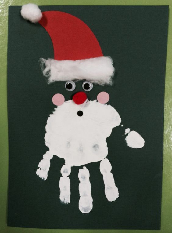 Christmas Handprint Crafts for Kids Paper Print Santa