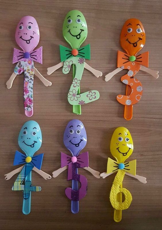 Creative and Amazing Plastic Spoon Craft Ideas Learning Numbers