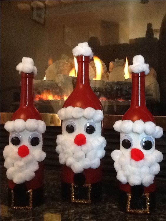 DIY Christmas Crafts Ideas Santa Claus Bottles Ideas