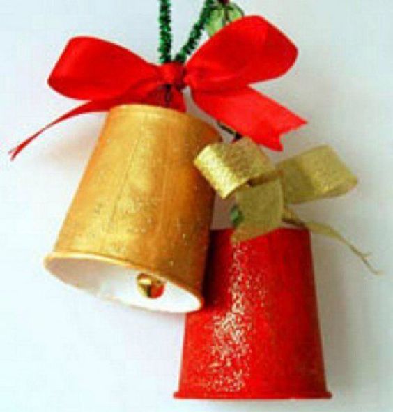 Paper cup Bells - Easy Christmas Crafts Kids Can Make at Home