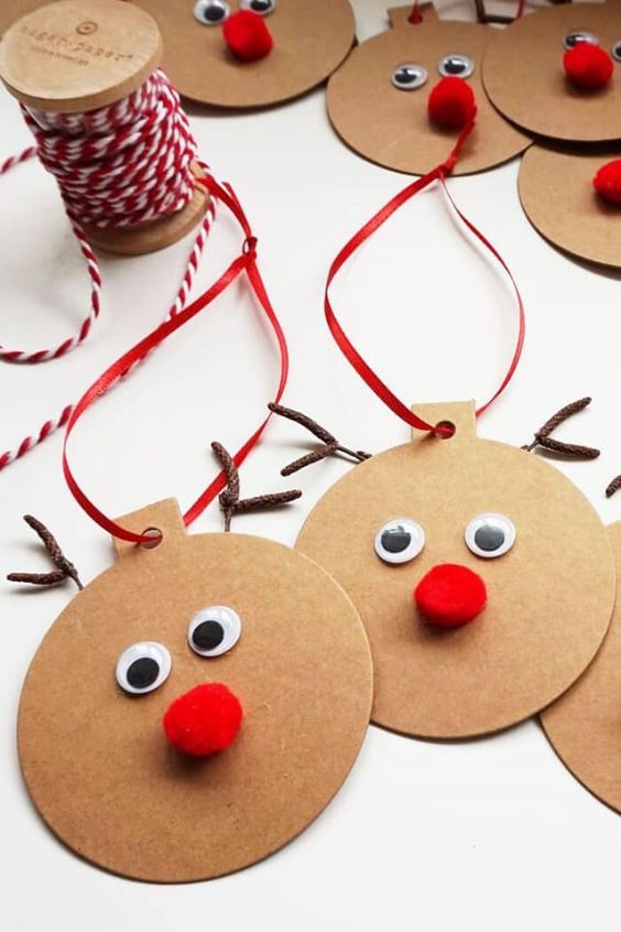 DIY Christmas Crafts for Kids Hanging Reindeers