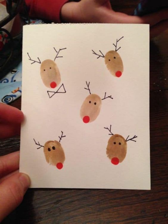 Hand print Reindeers - Inexpensive Christmas Crafts for Kids to Make