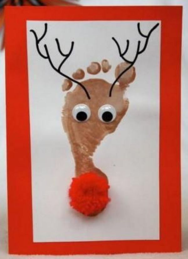 DIY Reindeer Crafts for Kids A Leg Stamp Reindeer Craft