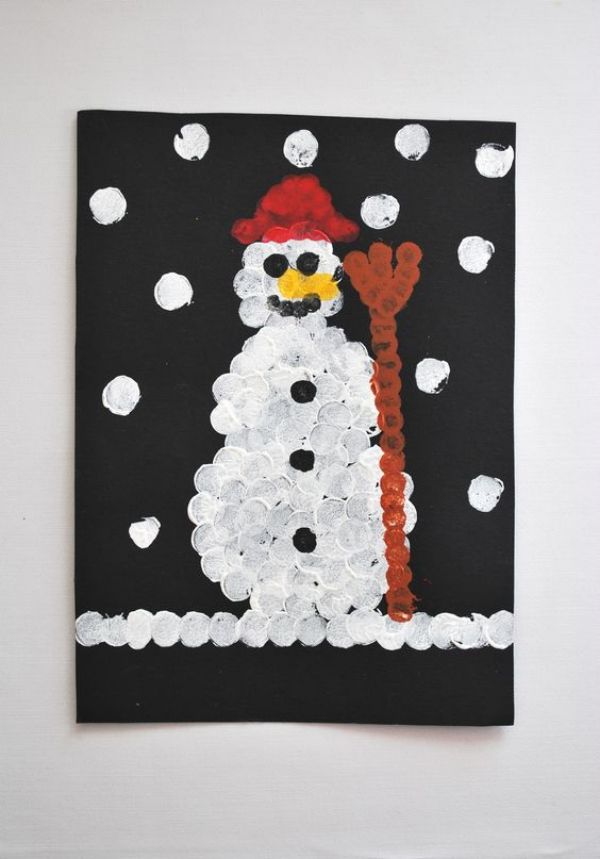 Christmas Snowman Ideas-Easy Snowman Crafts for Kids Snowman Finger Painting