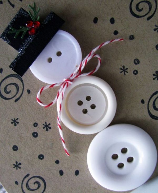 Christmas Snowman Ideas-Easy Snowman Crafts for Kids Button Snowmen