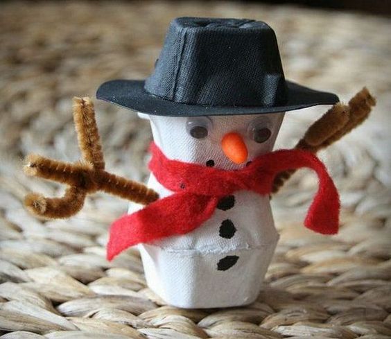 Easy Winter Crafts for Kids-Snowmen and fun Fabric Snowman