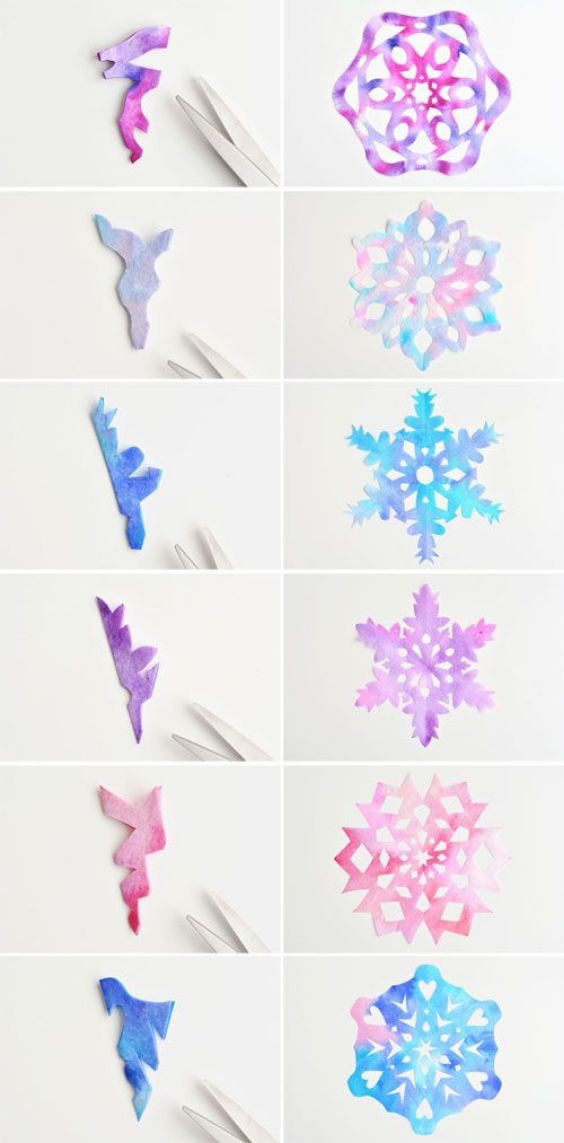 Colourful Paper Snowflakes