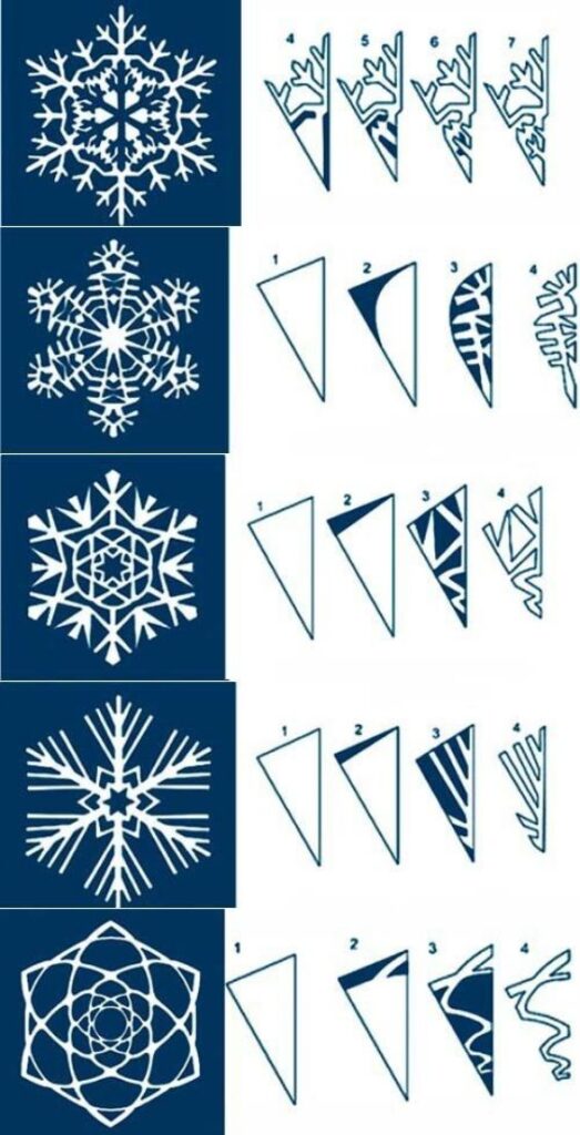 How to Make Easy Paper Snowflakes - Step by Step Tutorials - Kids Art